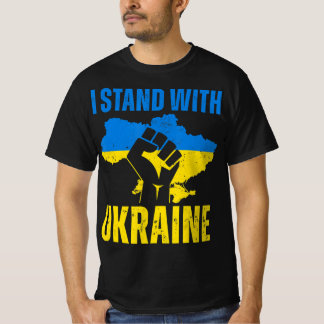 Ich stehe mit der ukrainischen Fahne auf dem Höhep T-Shirt