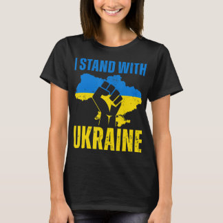 Ich stehe mit der ukrainischen Fahne auf dem Höhep T-Shirt