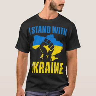 Ich stehe mit der ukrainischen Fahne auf dem Höhep T-Shirt