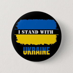 Ich stehe mit der ukrainischen Fahne einer gestör Button
