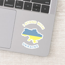 Ich stehe mit der ukrainischen Flag Map-Unterstütz Aufkleber