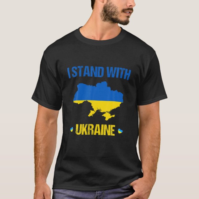 Ich stehe mit der ukrainischen Flagge, die die Ukr T-Shirt (Vorderseite)