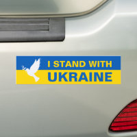 Ich stehe mit der ukrainischen Flagge Tauben Fried