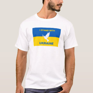 Ich stehe mit der ukrainischen Flagge Tauben Fried T-Shirt