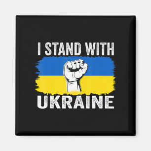 Ich stehe mit der ukrainischen Flaggenunterstützun Magnet