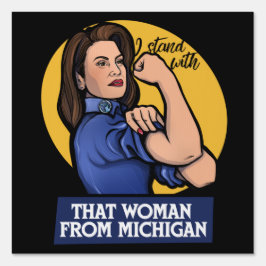 Ich stehe mit dieser Frau aus Michigan Michigander Gartenschild