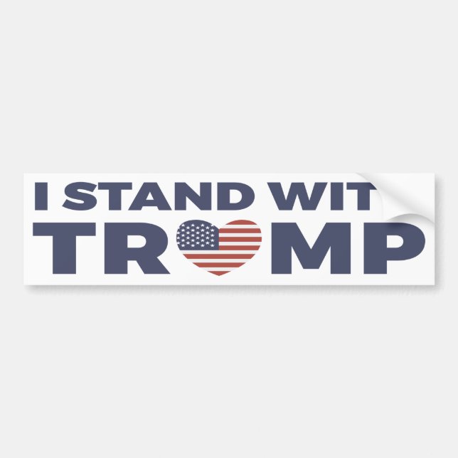 Ich stehe mit Donald Trump Autoaufkleber (Vorne)