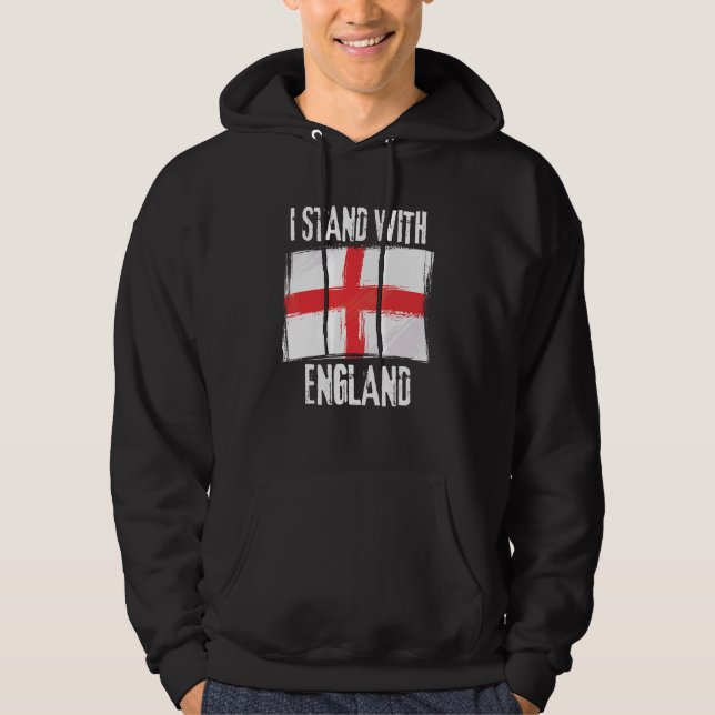 Ich stehe mit englischer Flagge Hoodie (Vorderseite)
