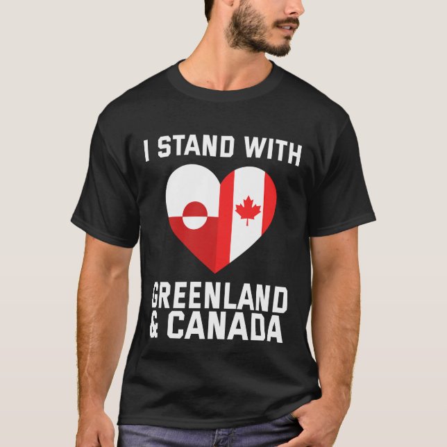 Ich stehe mit Grönland und Kanada T-Shirt (Vorderseite)