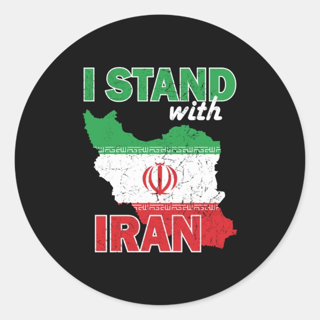 Ich stehe mit Iran Runder Aufkleber (Vorderseite)