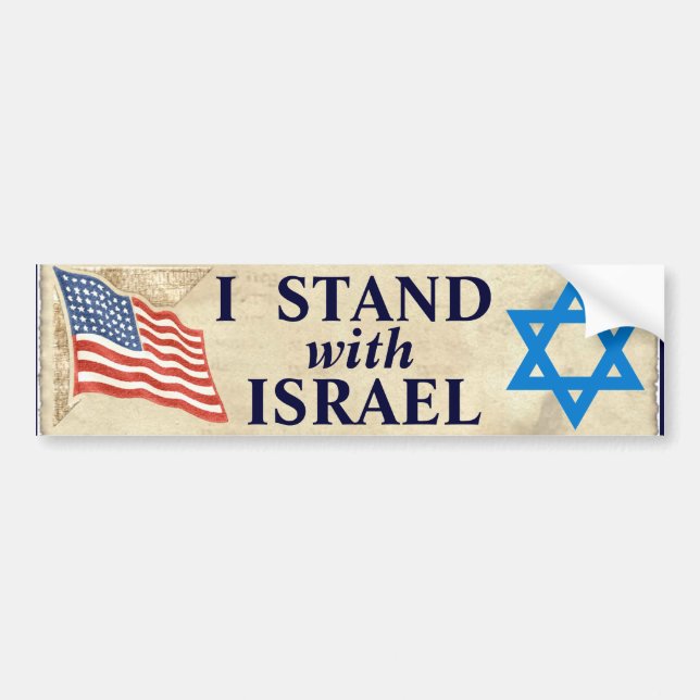 Ich stehe mit Israel Autoaufkleber (Vorne)