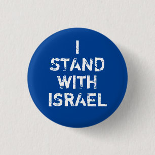 Ich stehe mit Israel blauer weißer Not leidender T Button