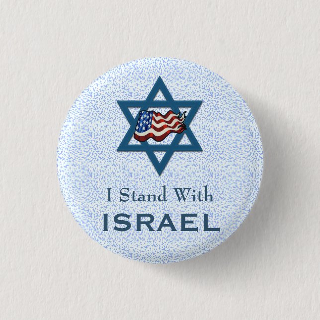 Ich stehe mit Israel Button (Vorderseite)