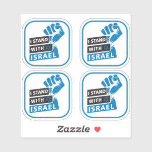 Ich stehe mit Israel für die Menschheit Aufkleber