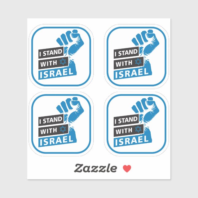Ich stehe mit Israel für die Menschheit Aufkleber (Blatt)