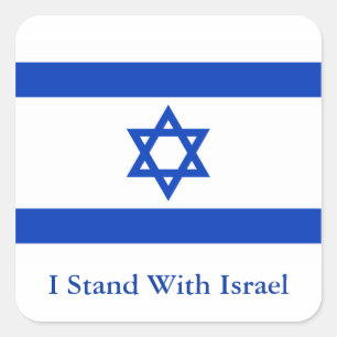 Ich stehe mit Israel Quadratischer Aufkleber