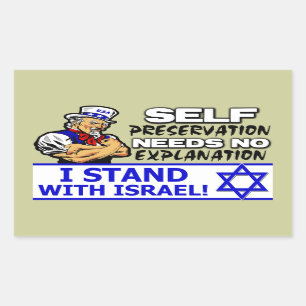 Ich stehe mit Israel! Rechteckiger Aufkleber