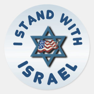 Ich stehe mit Israel Runder Aufkleber