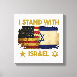 Ich stehe mit Israel Shirt da, das ich mit Israel  Leinwanddruck