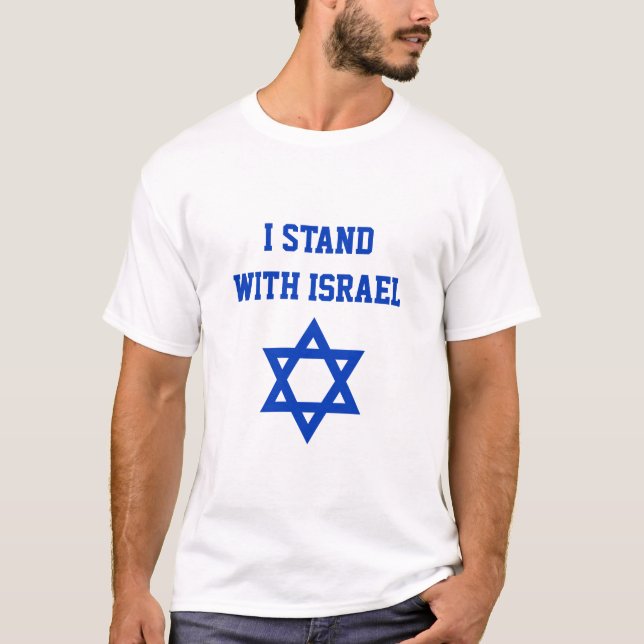 Ich stehe mit Israel Star von David T-Shirt (Vorderseite)