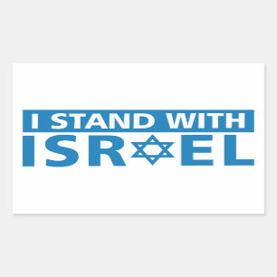 Ich stehe mit Israel Trucker Hat Rechteckiger Aufkleber