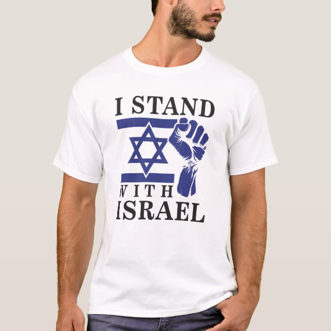 Ich stehe mit Israel und der Menschheit T-Shirt (Vorderseite)