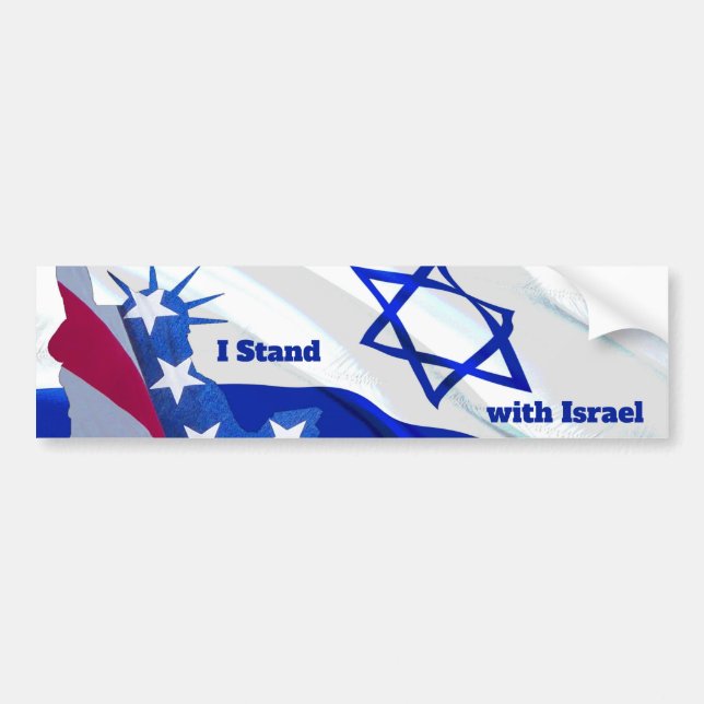 Ich stehe mit Israel und unterstütze die jüdische  Autoaufkleber (Vorne)