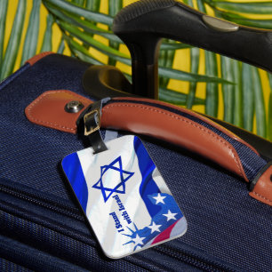 Ich stehe mit Israel und unterstütze die jüdische Gepäckanhänger