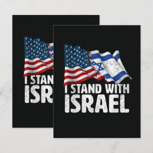 Ich stehe mit Israel USA Amerikanische Flagge  Karte