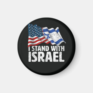 Ich stehe mit Israel USA Amerikanische Flagge Magnet