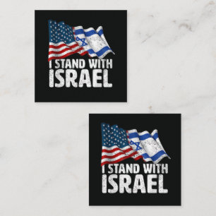 Ich stehe mit Israel USA Amerikanische Flagge Quadratische Visitenkarte