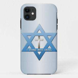Ich stehe mit Israelchristlichem Querdavidsstern iPhone 11 Hülle