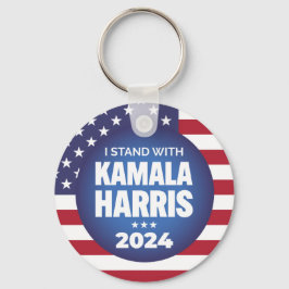 Ich stehe mit Kamala Harris 2024 Schlüsselanhänger