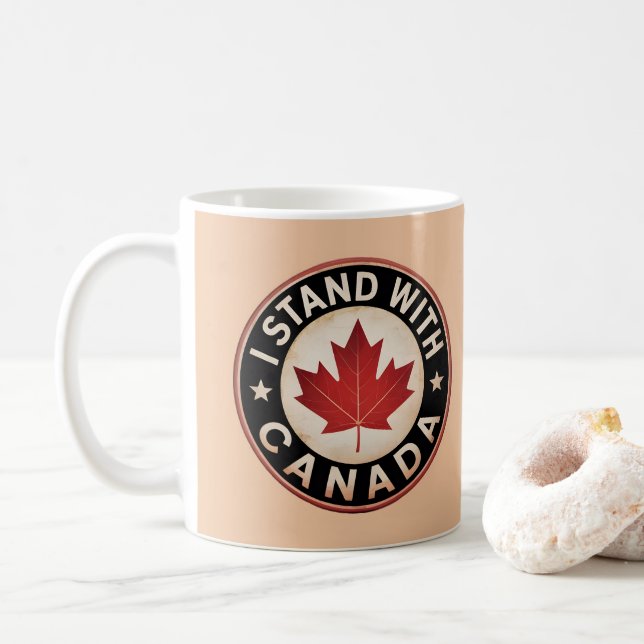 Ich stehe mit Kanada Kaffeetasse (Mit Donut)