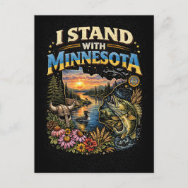 Ich stehe mit Minnesota Postkarte