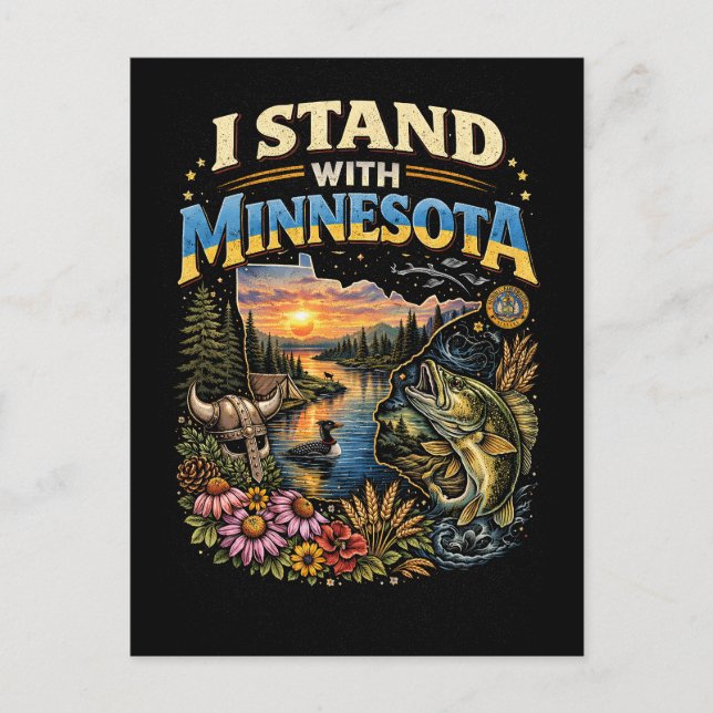 Ich stehe mit Minnesota Postkarte (Vorderseite)