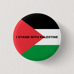 Ich stehe mit Palästina-Zoll-Text Palästina-Flagge Button