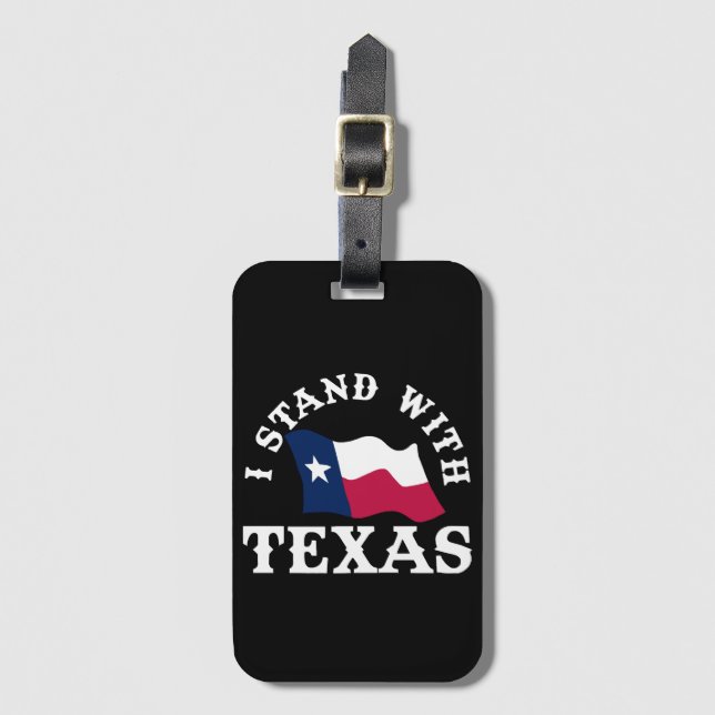 Ich stehe mit Texas Gepäckanhänger (Vorderseite Vertikal)