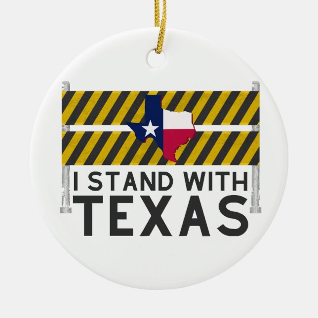 Ich stehe mit Texas Keramik Ornament (Vorne)