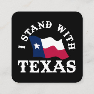 Ich stehe mit Texas Quadratische Visitenkarte