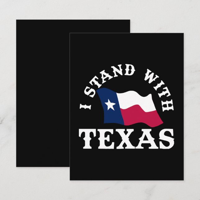 Ich stehe mit Texas RSVP Karte (Vorne/Hinten)