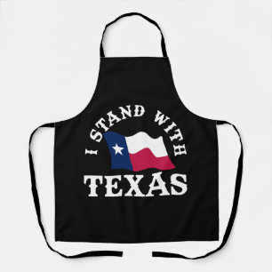 Ich stehe mit Texas Schürze