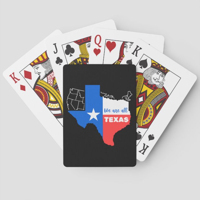 Ich stehe mit Texas Spielkarten (Rückseite)