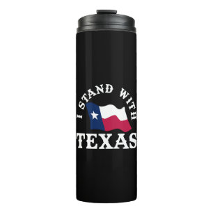 Ich stehe mit Texas Thermosbecher
