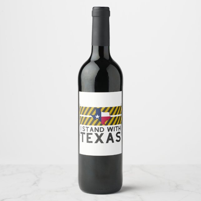 Ich stehe mit Texas Weinetikett (Vorderseite)