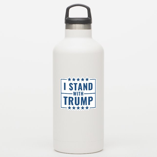 Ich stehe mit Trump 2024 Aufkleber (Wassserflasche)