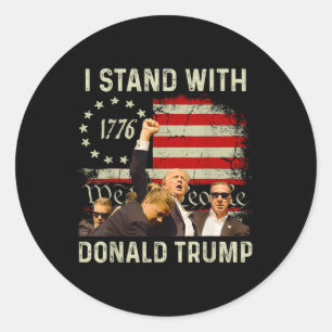 Ich stehe mit Trump Funny Trump 2024 Runder Aufkleber