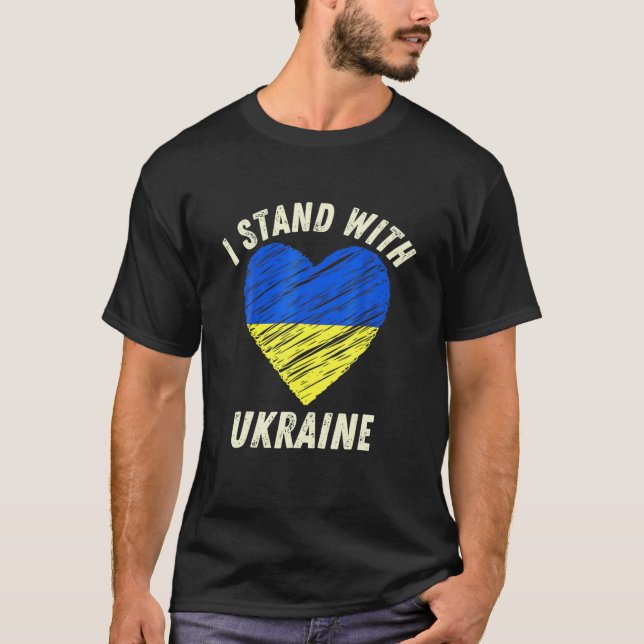 Ich stehe mit U Kraine Frauen Männer Kinder Ukrain T-Shirt (Vorderseite)