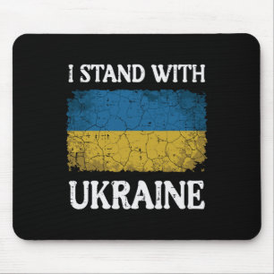 Ich stehe mit Ukraine bedrängte Flagge Unterstützu Mousepad