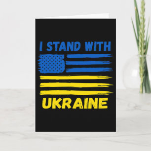 Ich stehe mit Ukraine Blau und Gelb USA-Flagge Ukr Karte